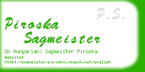 piroska sagmeister business card